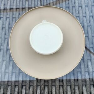 Vintage Tupperware Dip N Serve Chip And Veggie Platter With Lid Tan Beige Party